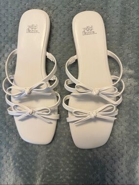 wild fable White Double-Bow Slide Sandals